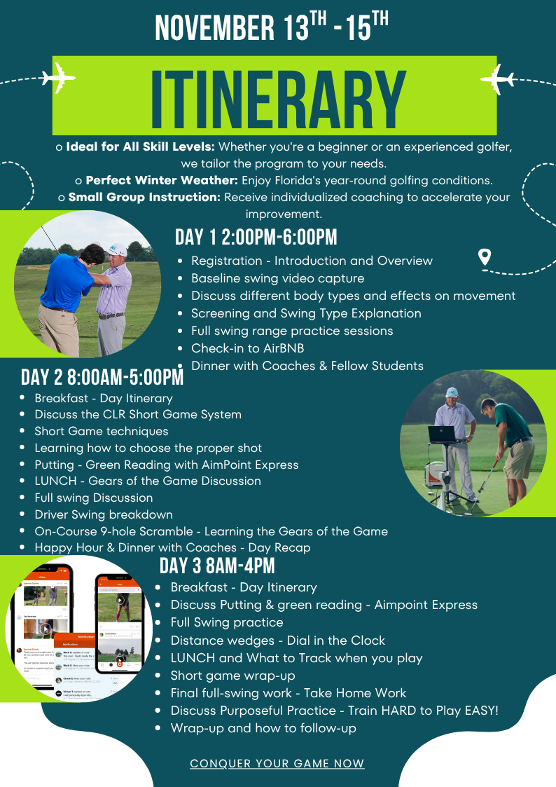 November 13-15, 2025 LagMaster Academy Golf Retreat - Orlando, FL